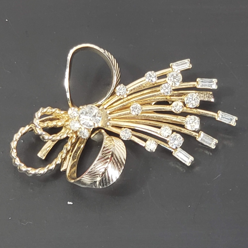 Vintage Sarah Coventry Rhinestone "Wheat" Brooch